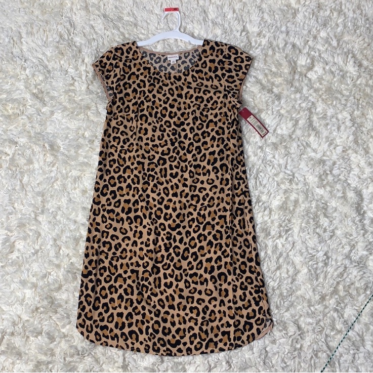 New Merona Leopard Print Dress New With Tags Pull Over Dress Size Extra Small
